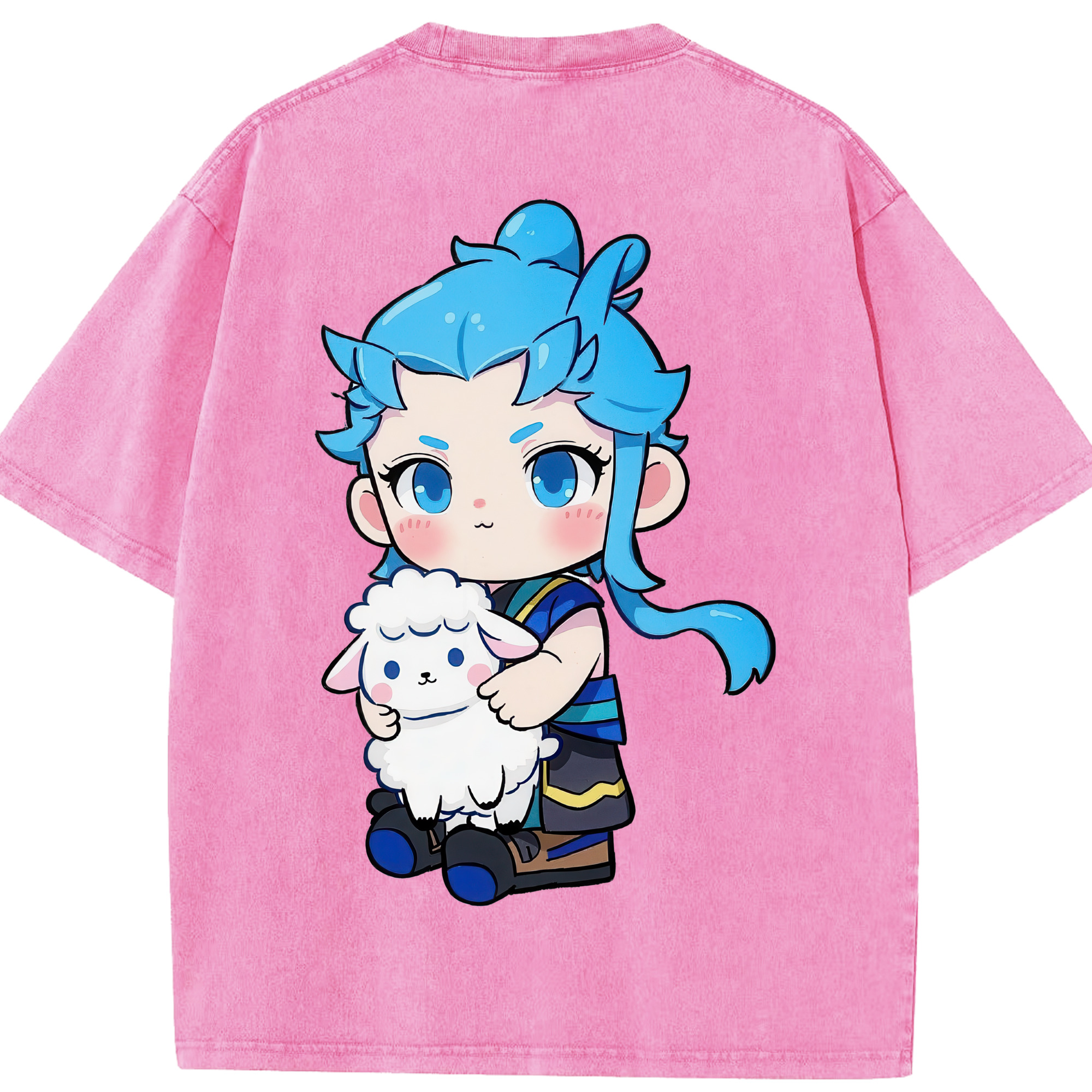（画像用） Ne Zha 2 ナタ 魔童の大暴れ 綿100% ヴィンテージ風 半袖Tシャツ（背面プリント）